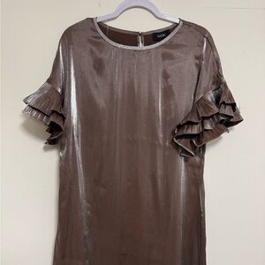 MSK Shimmer Satin Ruffle Sleeve Dress
